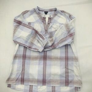 Patagonia Womens Organic Cotton Popover Tunic Top Blouse Size 8 3/4 Sleeve
